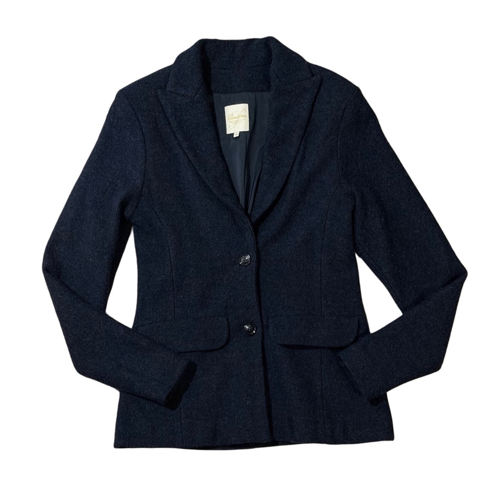 Navy Wool Knitted Blazer - Stenströms